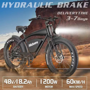 EU warehouse Hido B3 mountain electric bicycle 1200W motor 60km/h 60-80km, fat tires, fast delivery.