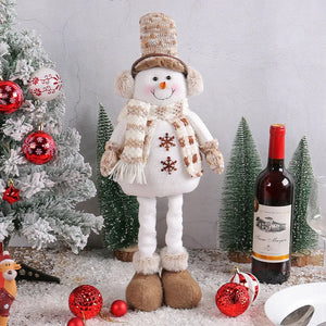 Christmas Snowman Telescopic Doll New Knitted Elk Doll Window Scene Christmas Decoration Merry Christma Gift Happy New Year