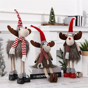 Large Standing Elk Doll Christmas Gift for Kids Christmas Elk Doll Reindeer Navidad Ornaments Christmas Home Decoration Supplies