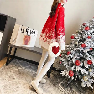 2022 Female Winter Korean Round Neck Pullovers Long Sleeve Sweater Casual Fashion Knitting Christmas Popularity Comfortable Tops