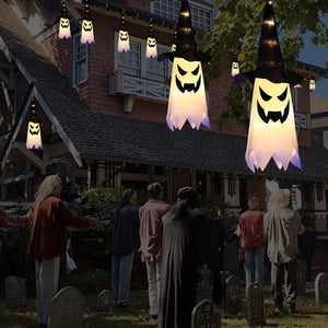 New Halloween Horror Atmosphere Creative Hanging Decorations Haunted House Scene Decoration LED Lights Ghost