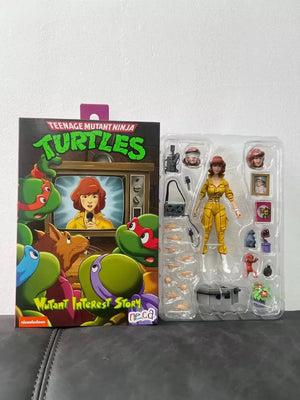 Neca 54233 Teenage Mutant Ninja Turtles 1987 Anime Figurine Female Journalists Action Figure 18cm Collection Doll Model Gift Toy