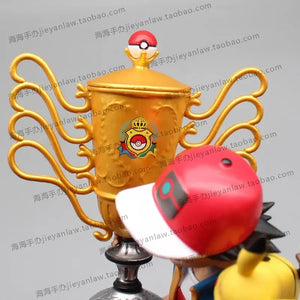 2024 New 28cm Pokemon Pikachu Champion Ash Ketchum Model Cartoon Characters Around Pvc Collection Model Desktop Ornaments Gifts