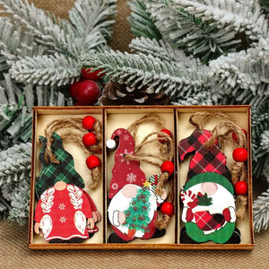 Christmas Gnomes Wooden Pendants Merry Christmas Decorations For Home 2024 Xmas Tree Christmas Ornaments Navidad New Year Gift