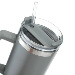 40oz Thermos Stainless Steel Vacuum Flasks Straw Cup with Handle Ice Tea Large Capacity Car Water Bottle Coffee Mug