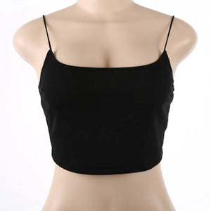 Women Summer Fashion Tanks Tops Sexy Vest Sleeveless Cotton Straps Camis Fitness Bustier Crop Top Seamless Tees Black White Tops