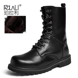 100% Genuine Leather Men Boots Breathable High Top Shoes Outdoor Casual Men Winter Shoes Autumn Snow Boots For Men Botas Homme