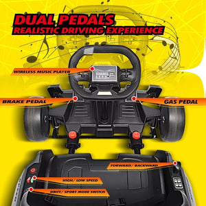 300W Powerful Drift Kart Electric Pedal, with 2X150W Strong Motor,Sports Mode, EVA Tire, Brake Pedal, 4-Level Length Adjustment