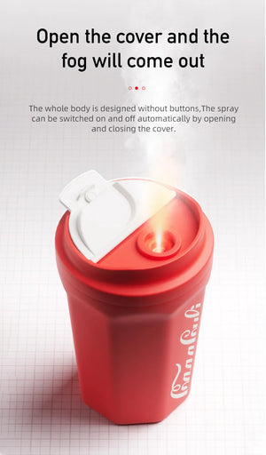 Creative Cocas Cola Cup Humidifier Home USB Charging 400ML High Capacity Car Air Humidifier