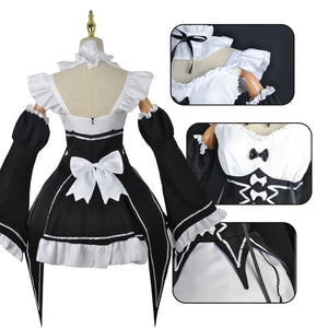 Anime Ram Rem Lolita Maid Cosplay Re Life In A Different World From Zero Costumes Women Loli Dress Halloween Party Suit