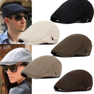 Men Berets Painter  Cap Spring Winter Berets Hat For Men Women Retro England Hat Visors Peaked Cap Solid Duckbill Hat