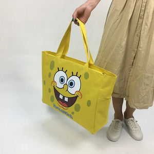 Spongebob Fashional Purses and Handbags Canvas Bag Cartoon Waterproof Travel Box High Capacity Foldable Printed Shopping Case