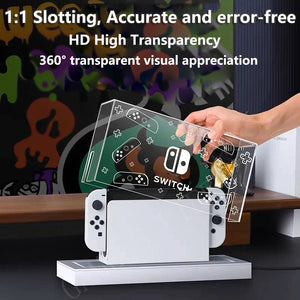 New Dust Cover Luminous Base Box Rgb Luminous Base Host Cover for Nintendo Switch Oled Protection Sleeve Acrylic Display Box