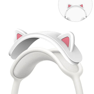 Cute Cat Ears Headband Cover For Apple AirPods Max Soft Silicone Headphone Protectors Comfort Cushion Top Pad Protector Sleeve