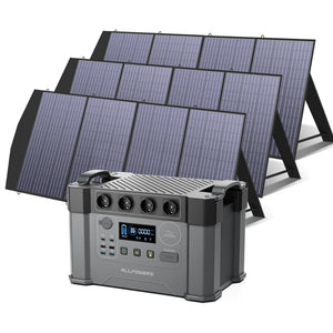 ALLPOWERS 2400W 1451Wh Portable Power Station, 110V / 230V MPPT Solar Generator with 200W 400W 600W Solar Panels（Optional）