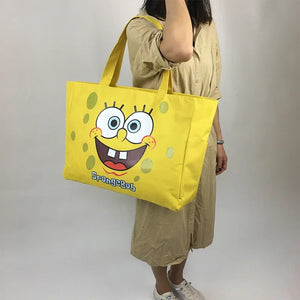 Spongebob Fashional Purses and Handbags Canvas Bag Cartoon Waterproof Travel Box High Capacity Foldable Printed Shopping Case