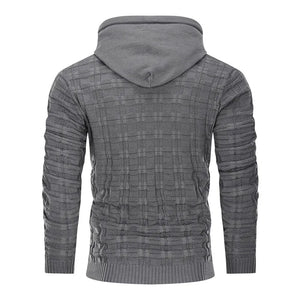 NEW 2022 Autumn Winter men's Hoodies Sweatshirts Pullover Knit slim fit Plaid color matching jacquard Men sweater Streetwear