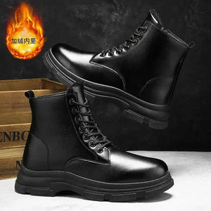 2024 New Style High Top Fashion British Boots Men Black Boots Outdoor Comfort Chelsea Waterproof Anti Slip Men Shoes Short