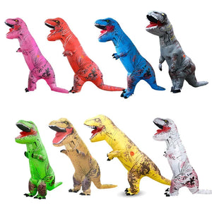 T-rex inflatable uit Tyrannosaurus Dinosaur Costume Child Kids Adult Role-playing Fancy Halloween Mascot Party Apparel