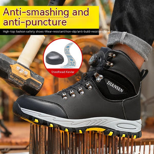 Safety Shoes Men for Work High Top Boots Anti Puncture Work Shoes With Steel Toe Working Shoes With Protection Waterproof Boots