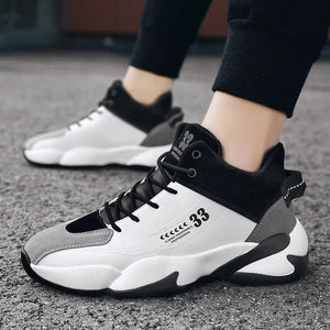 Brand Mens High-top Basketball Shoes Thick Sole Non-slip Sports Shoes Trendy Youth Comfortable Athletic Shoes Tenis Para Hombre