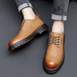 2023 Autumn New High Quality Leather Luxury Shoes Lace Up Classic Outdoor Sports Men Shoes Men Work Clothes Shoes with Cow Sole