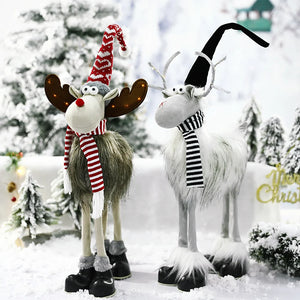 Large Standing Elk Doll Christmas Gift for Kids Christmas Elk Doll Reindeer Navidad Ornaments Christmas Home Decoration Supplies