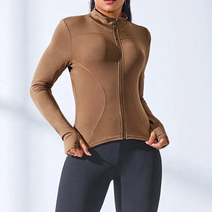 Slim Tracksuit Workout Top Female Training Jackets