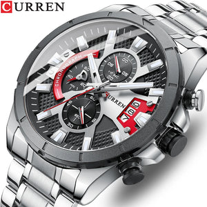 CURREN Watches Mens Top Brand Luxury Casual Steel Quartz Business Clock Male Sport Waterproof Date Chronograph reloj hombre