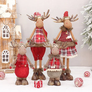 Christmas Decoration For Tree New Year Gift Reindeer Dolls Xmas Home Decoration Christmas Good Retractable Xmas Figurines