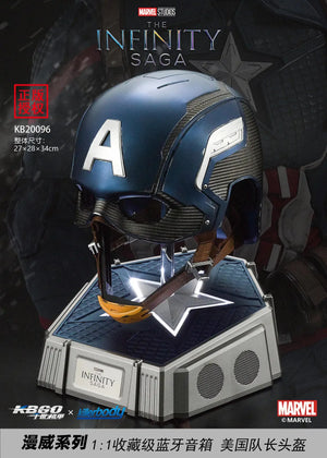 1:1 Marvel Avengers Captain America Wearable Helmet Mask Bluetooth Speakers Toys Collectibles Collection Birthday Gifts Holiday