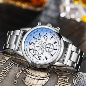 Fashion Mens Sports Watches Luxury Men Stainless Steel Quartz Wrist Watch for Man Business Casual Relogios Masculino Reloj