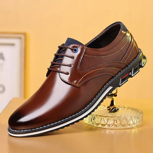 Retro Men Business Shoes Brand Leather Shoes Fashion Casual Shoes for Men Office Brown Breathable Loafers Comfortable Men'shoes