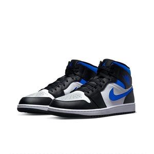 Jordan Air Jordan 1 Mid "White Royal" Retro Basketball Shoes Men's black and blue and White Sneakers 554724-140