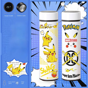 Pokémon Pikachu smart thermos cup student 304 stainless steel temperature cup high-value trendy cartoon portable water cup