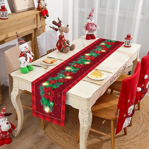 Christmas Table Runner Merry Christmas Decoration for Home Table 2024 Xmas Ornament Navidad Notal Noel Happy New Year Gifts 2025