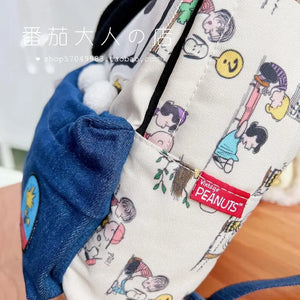 26*18*10Cm Japanese Snoopy Cartoon Cute Children Printing Schoolbag Backpack Kawaii Anime Plush Toy for Boys Birthday Gifts