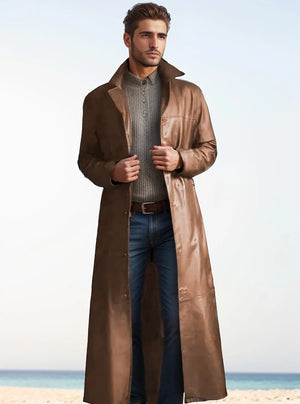 men's fashionable solid color leather jacket