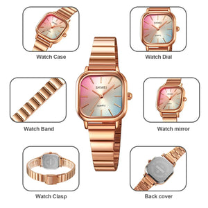 SKMEI 2190 For Ladies Female Girl Women Watches Waterproof Clock reloj mujer  Luxury Stainless Steel Strap Quartz Wristwatch