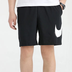 Original Nike Men's Quick Dry DRI-FIT Running Equipment Fitness  Sports SWOOSH Casual Black Shorts CZ6371-010