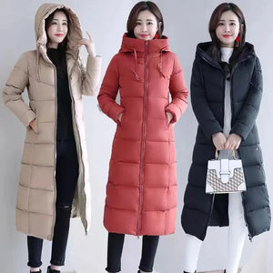 2023 Long Straight Winter Coat Women Casual Down Jackets Slim Remove Hooded Parka Oversize Fashion Outwear Plus Size 5XL WT 1 Kg