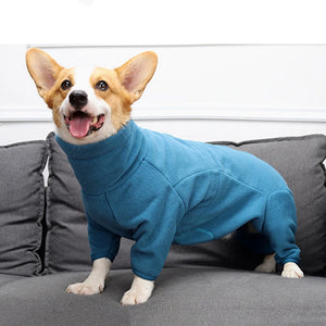 Winter Dog Coats Jackets 4-Leg Turtleneck Thermal Coral Fleece Puppy Pajamas Dog Sweaters Warm Outfits Pet Coats Cat Clothes