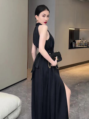 Sexy Party Prom Bodycon Midi Dress for Women Clothing Casual Elegant Sleeveless Chiffon Office Lady One Piece Dress Korea Summer