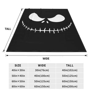 Skellington White Trend Style Funny Fashion Soft Throw Blanket Halloween Jack Tim Burton Skellington Danny Elfman Film Media