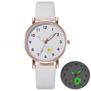 New Korean Women's Watch Fashion Glow Quartz Watch Minimalist Retro Daisy Student Wristwatch 손목시계 여성시계 Relojes Para Damas Reloj