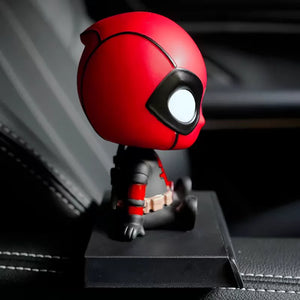 12cm Shake Head Doll Avengers League Deadpool Hero Car Decoration Spring Cartoon Creative Car Decoration Center Console