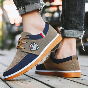 Men's Canvas Shoes Summer Casual Breathable Shoes for Men Fashion Sports Shoes Tendon Sole Wear-resistant Running Shoe