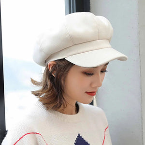 Female Fashion French Beret Cap Fashionable Soft Cotton Headcover for Shopping Camping Walking