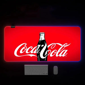 C-Coca-F-Fashiones Colas Mouse Pad 600x300mm Mouse Pad With Backlight Deskmat Anime Mousepad PS4 Gamer Desk Computer Mouse Pad