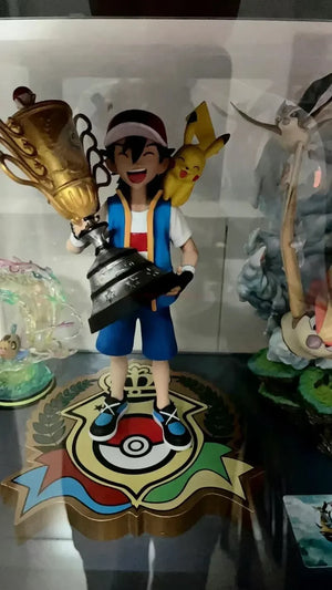 2024 New 28cm Pokemon Pikachu Champion Ash Ketchum Model Cartoon Characters Around Pvc Collection Model Desktop Ornaments Gifts